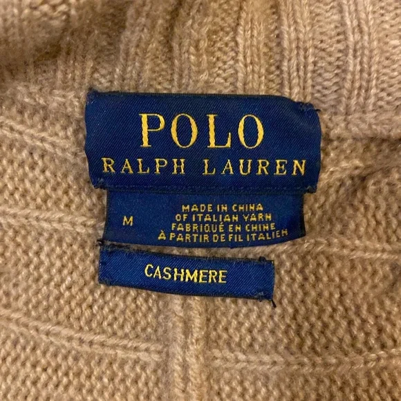 Polo 💯 cashmere shawl front open cardigan M - Picture 3 of 6
